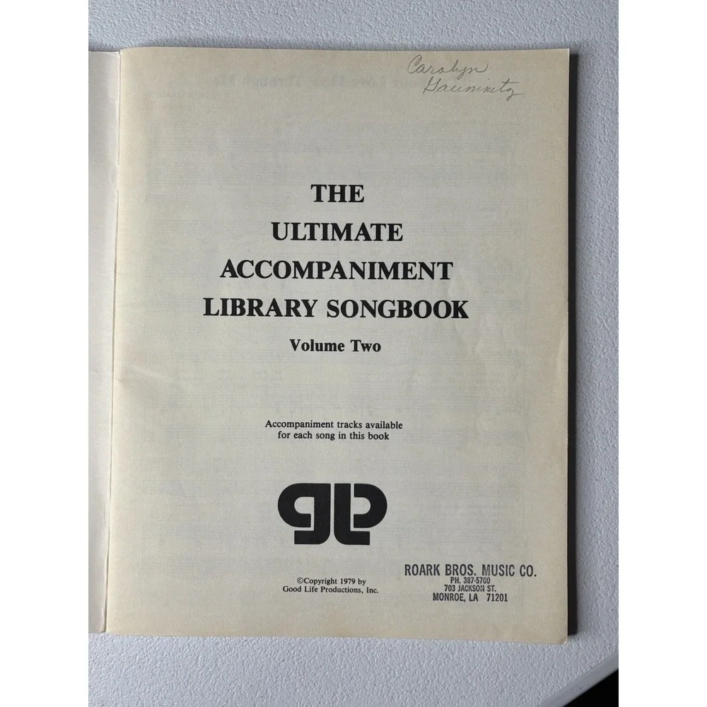 The Ultimate Accompaniment Library Volume Two Songbook By Good Life Productions